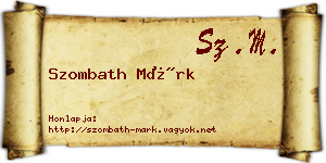 Szombath Márk névjegykártya
