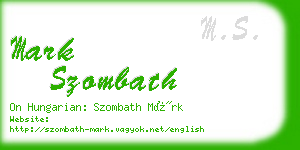 mark szombath business card